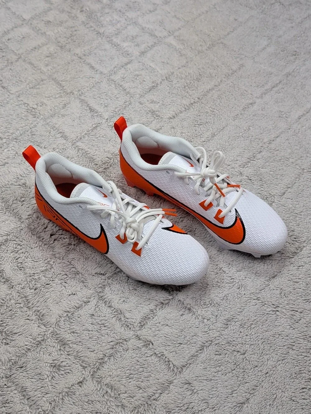 Nike Vapor Edge Speed 360 2 White Orange Football Cleats Mens 9 FQ4045-100 NEW - Picture 1 of 6